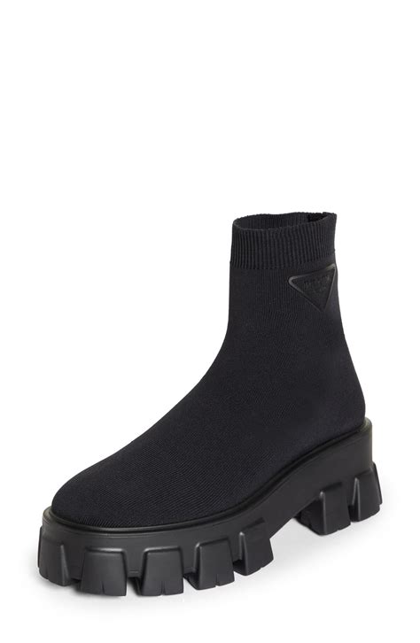 prada sock boots nero